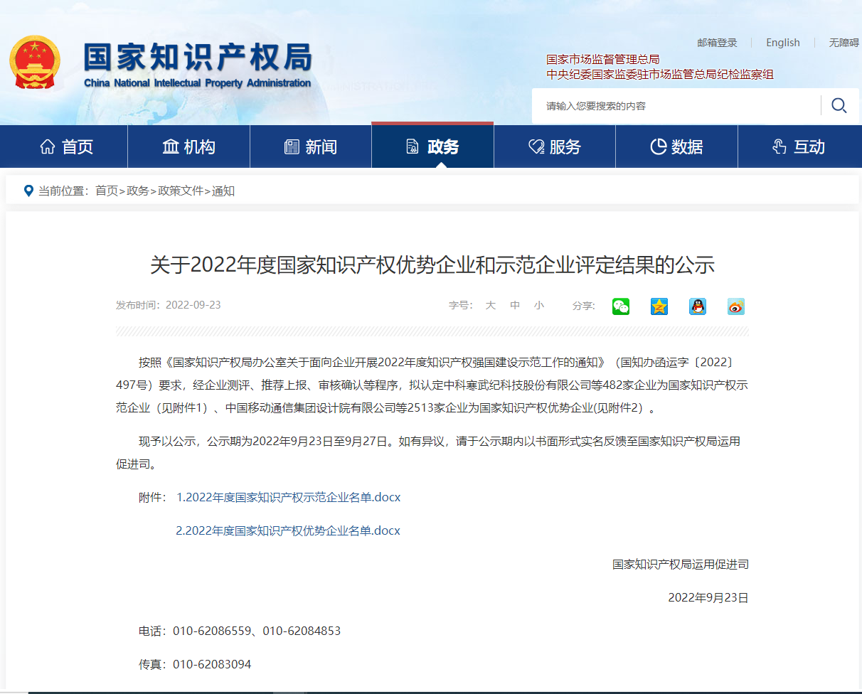 喜讯！！！尊龙时凯荣获“2022年度国家知识产权优势企业”称号
